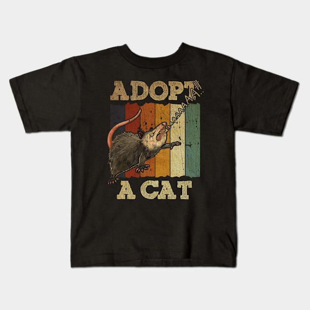 ADOPT A CAT VINTAGE AAAAAAA Kids T-Shirt by sepatubau77